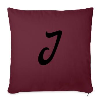 lettre j - Housse de coussin décorative 45 x 45 cm - bordeaux - Devant