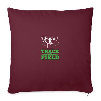 Track and field running track and field runner - Sofakissenbezug 45 x 45 cm - Burgunderrot - Vorne