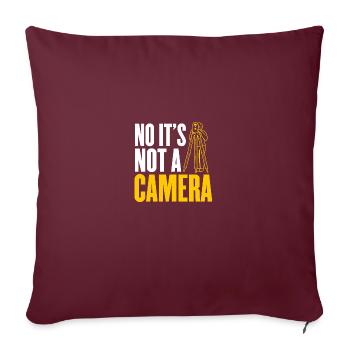 Non Ce n’est pas un arpenteur-géomètre par caméra qui arpente - Housse de coussin décorative 45 x 45 cm - bordeaux - Devant