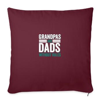 Les grands-pères sont des papas sans règles Drôle grand-père - Housse de coussin décorative 45 x 45 cm - bordeaux - Devant