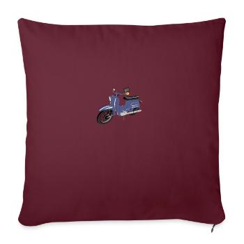 Simson Schwalbe blau - Sofakissenbezug 45 x 45 cm - Burgunderrot - Vorne