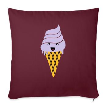 crème glacée - crème glacée de gaufre - Housse de coussin décorative 45 x 45 cm - bordeaux - Devant
