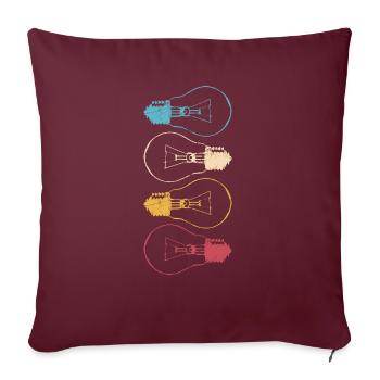 Idée Ampoule Lumière Cerveau Cool Lampe Pensée 2 - Housse de coussin décorative 45 x 45 cm - bordeaux - Devant
