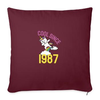 Cool depuis 1987 Dabbing chat 35ème anniversaire - Housse de coussin décorative 45 x 45 cm - bordeaux - Devant