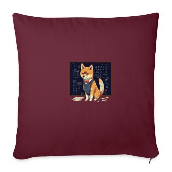 Hund Shiba Inu Lehrer Unterricht Schule Tafel - Sofakissenbezug 45 x 45 cm - Burgunderrot - Vorne