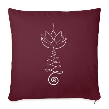 Unalome Lotus - Sofakissenbezug 45 x 45 cm - Burgunderrot - Vorne