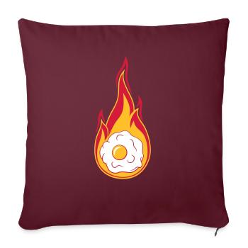 heiss feuer flammen brennen fackel spiegelei koche - Sofakissenbezug 45 x 45 cm - Burgunderrot - Vorne