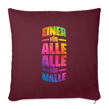 Malle tout pour un dicton majorquin - Housse de coussin décorative 45 x 45 cm - bordeaux - Devant