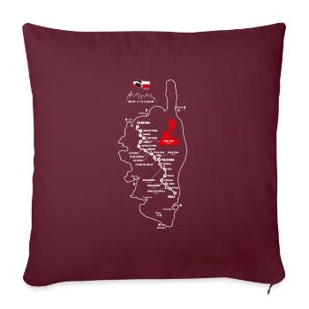 Randonnée Corse GR 20 carte GR20 corse rando gr20 - Housse de coussin décorative 45 x 45 cm - bordeaux - Devant