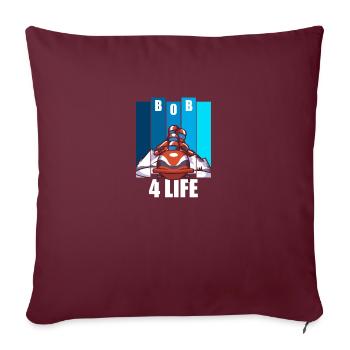 Bobsleigh sports d'hiver bobsleigh à quatre - Housse de coussin décorative 45 x 45 cm - bordeaux - Devant