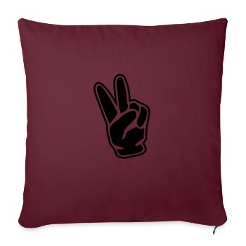 hand peace symbol 1 - Sofakissenbezug 45 x 45 cm - Burgunderrot - Vorne