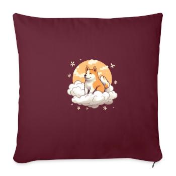 Rappel du ciel pour chien japonais Shiba Inu - Housse de coussin décorative 45 x 45 cm - bordeaux - Devant