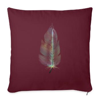 plume colorée - Housse de coussin décorative 45 x 45 cm - bordeaux - Devant