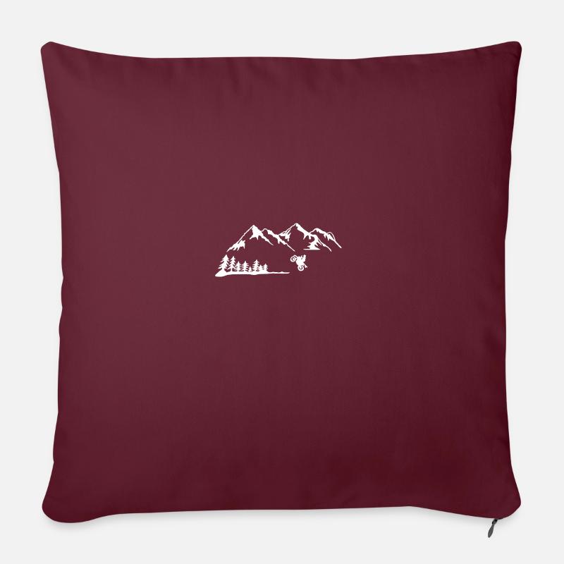 Motorrad Berge Wald Sport - Sofakissenbezug 45 x 45 cm - Burgunderrot