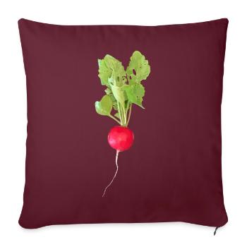 Radis - Housse de coussin décorative 45 x 45 cm - bordeaux - Devant