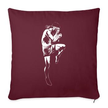 Muay Thaï - Housse de coussin décorative 45 x 45 cm - bordeaux - Devant