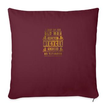 vélo - Housse de coussin décorative 45 x 45 cm - bordeaux - Devant