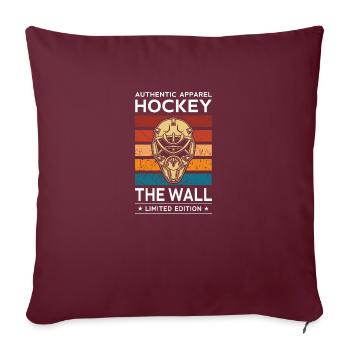 Hockey sur le mur - Housse de coussin décorative 45 x 45 cm - bordeaux - Devant