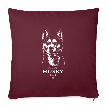 Husky Dad Hunde Hund Schlittenhunde Wilsigns - Sofakissenbezug 45 x 45 cm - Burgunderrot - Vorne