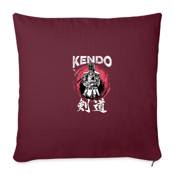 Kendo Warrior Cadeau Japonais - Housse de coussin décorative 45 x 45 cm - bordeaux - Devant