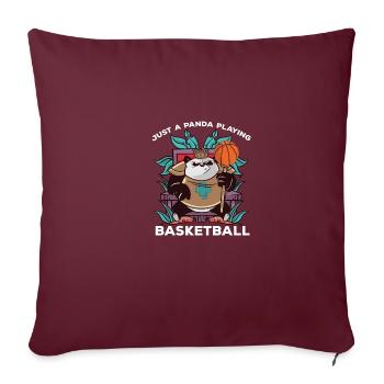 Basketball lustiger Zitat Panda Basketball - Sofakissenbezug 45 x 45 cm - Burgunderrot - Vorne