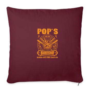 Vintage Citation Funny Salon Pops Barber Shop - Housse de coussin décorative 45 x 45 cm - bordeaux - Devant