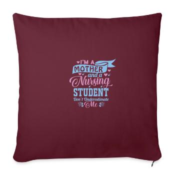 Drôle d’étudiante en soins infirmiers École de soins infirmiers - Housse de coussin décorative 45 x 45 cm - bordeaux - Devant