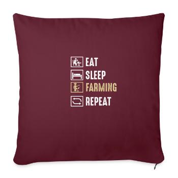 Citation amusante manger le sommeil reproduction répétition - Housse de coussin décorative 45 x 45 cm - bordeaux - Devant