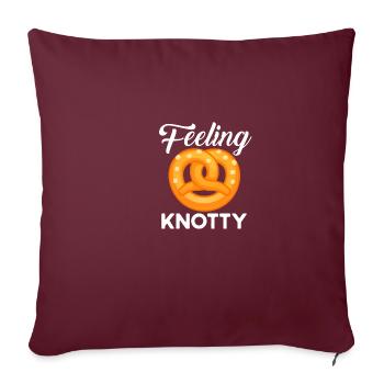 Feel Knotty Soft Pretzel Love Pretzels Foodie Foo - Housse de coussin décorative 45 x 45 cm - bordeaux - Devant