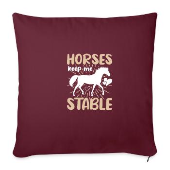 Les chevaux me gardent stable - Housse de coussin décorative 45 x 45 cm - bordeaux - Devant