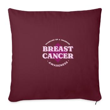 Mari d’une survivante du cancer du sein Vintage Avars - Housse de coussin décorative 45 x 45 cm - bordeaux - Devant