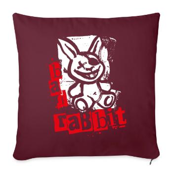 Bad Rabbit - Lapin lapin effronté Lapin - Housse de coussin décorative 45 x 45 cm - bordeaux - Devant