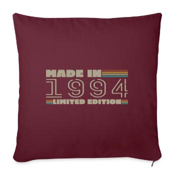 Cadeau d'anniversaire 1994 vintage 1994 né en 1994 - Housse de coussin décorative 45 x 45 cm - bordeaux - Devant