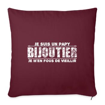 je suis un papy bijoutier cadeau pour mon papy. - Housse de coussin décorative 45 x 45 cm - bordeaux - Devant