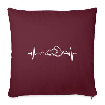 Rollercoaster heartbeat parc d'attractions de montagnes russes - Housse de coussin décorative 45 x 45 cm - bordeaux - Devant