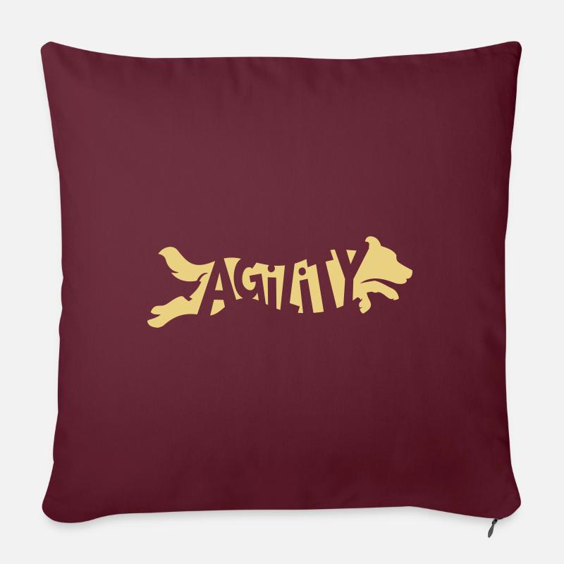 Agility Border Collie SVG Farbe wählbar - Sofakissenbezug 45 x 45 cm - Burgunderrot