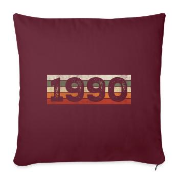 Millésime 1990 Cadeau D’anniversaire Rétro 1990 - Housse de coussin décorative 45 x 45 cm - bordeaux - Devant