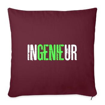 Ingenieur Genie Maschinenbau - Sofakissenbezug 45 x 45 cm - Burgunderrot - Vorne