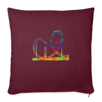 Roller coaster idée cadeau parcs d'attractions showman - Housse de coussin décorative 45 x 45 cm - bordeaux - Devant