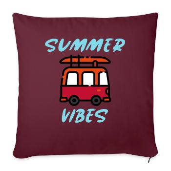 Sommerstimmung | Sommer ist da, Sommerstrand - Sofakissenbezug 45 x 45 cm - Burgunderrot - Vorne