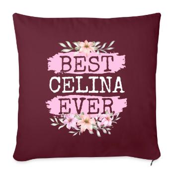 Celina Nom du cadeau Anniversaire - Housse de coussin décorative 45 x 45 cm - bordeaux - Devant