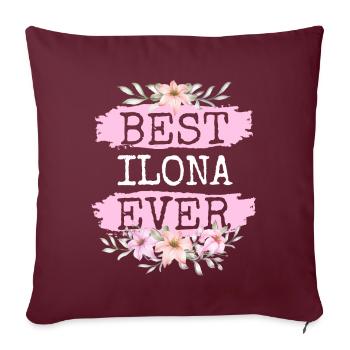 Ilona Nom du cadeau Anniversaire - Housse de coussin décorative 45 x 45 cm - bordeaux - Devant