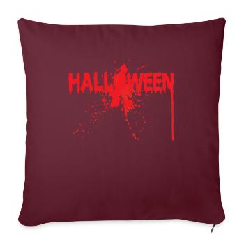 Éclaboussures de lettres Halloween sanglantes - Housse de coussin décorative 45 x 45 cm - bordeaux - Devant