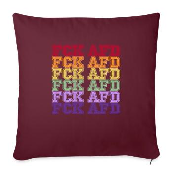 Contre les nazis - FCK AFD - Contre la droite - Housse de coussin décorative 45 x 45 cm - bordeaux - Devant
