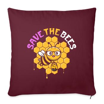 Save The Bees - Sofakissenbezug 45 x 45 cm - Burgunderrot - Vorne