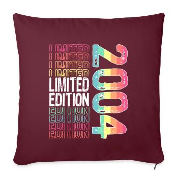 Edition limitée depuis 2004 Anniversaire Millésime 2004 - Housse de coussin décorative 45 x 45 cm - bordeaux - Devant