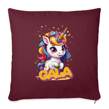 GALA - Beau nom de fille avec une licorne mignonne - Housse de coussin décorative 45 x 45 cm - bordeaux - Devant