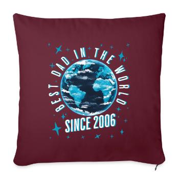 Meilleur papa du monde depuis la fête des pères 2006 - Housse de coussin décorative 45 x 45 cm - bordeaux - Devant