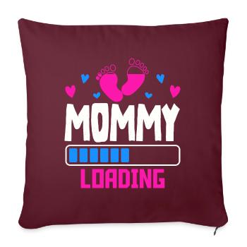 Femme enceinte, enfin je vais être maman - Housse de coussin décorative 45 x 45 cm - bordeaux - Devant