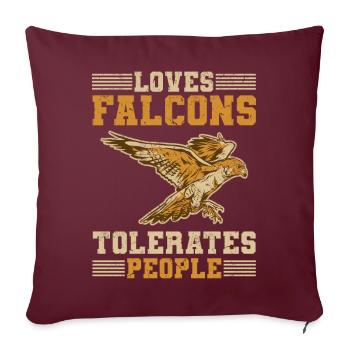 Fauconnerie - Housse de coussin décorative 45 x 45 cm - bordeaux - Devant